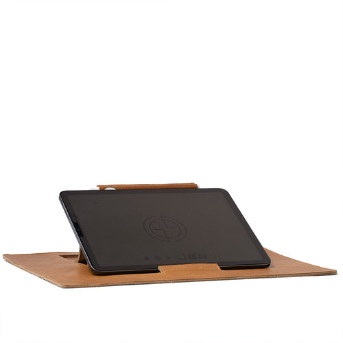 iPad-Schreibtischständer aus Vollnarbenleder