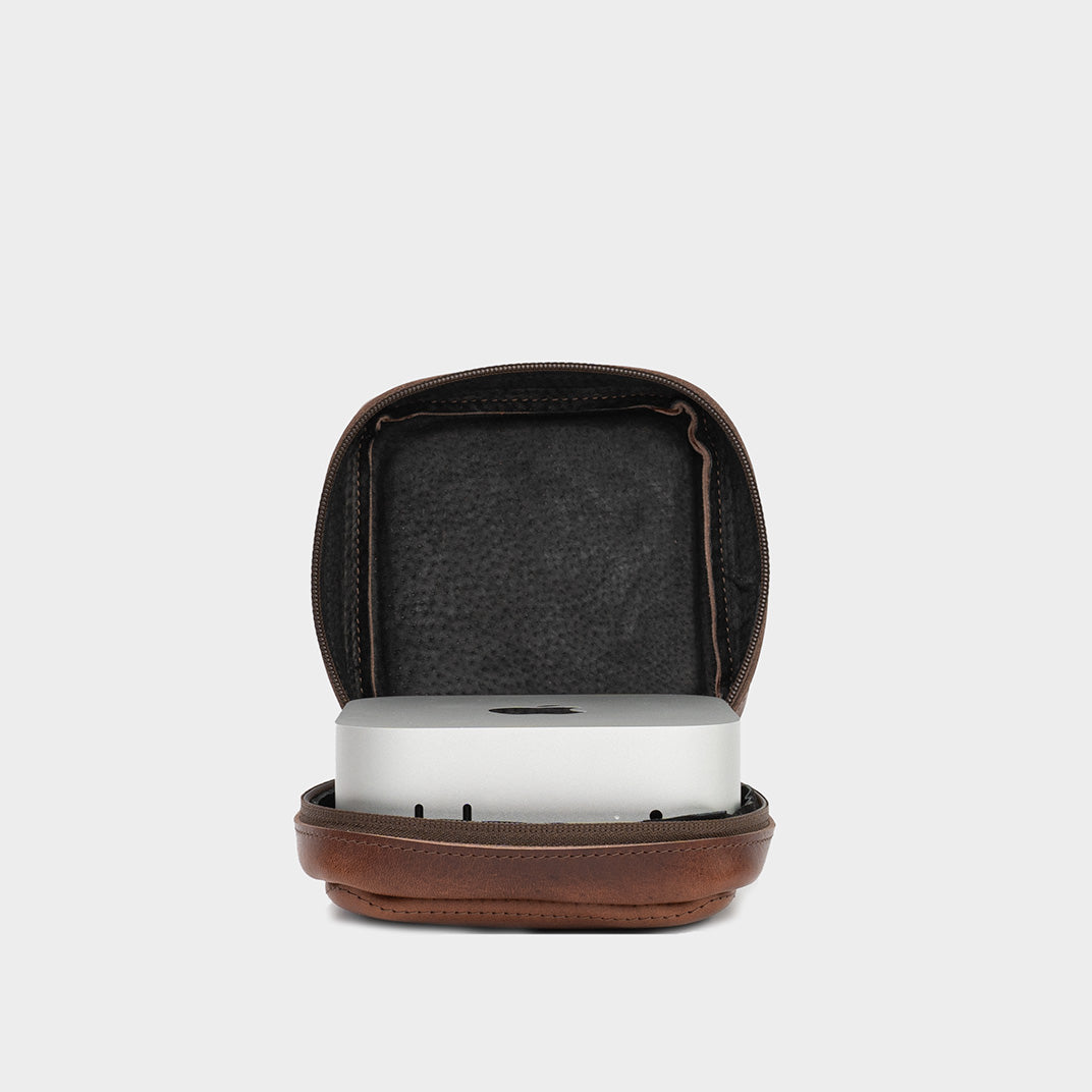 Reiseetui aus Leder für Mac Mini
